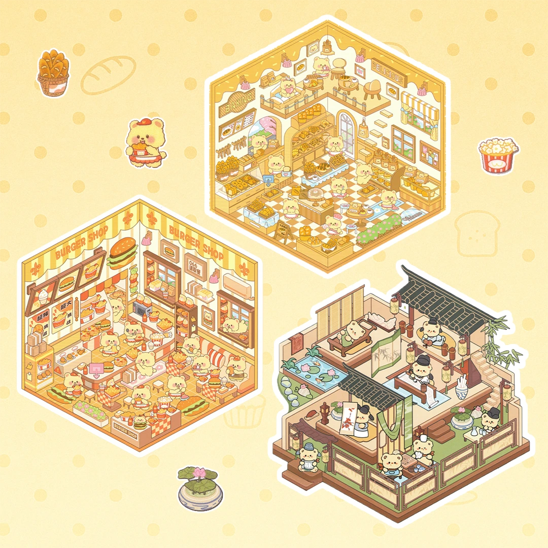 Mackó minivilág matrica